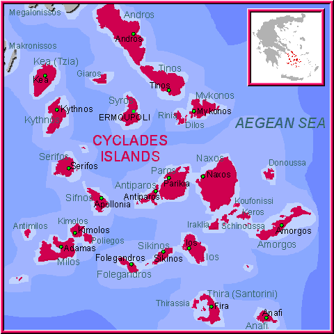 map greece cyclades islands