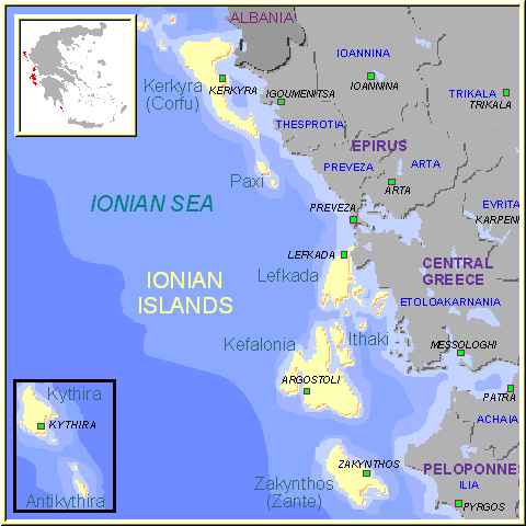 map greece ionian greek islands
